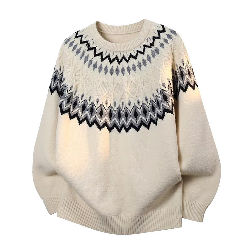 Ladies Fashionable Chunky Knit Sweater with Cable Design Mune Fashion
