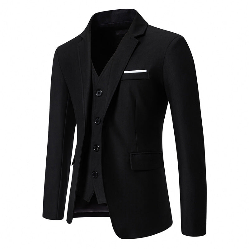 Men's elegant single-breasted blazer with matching vest and slim business cut Mune Fashion