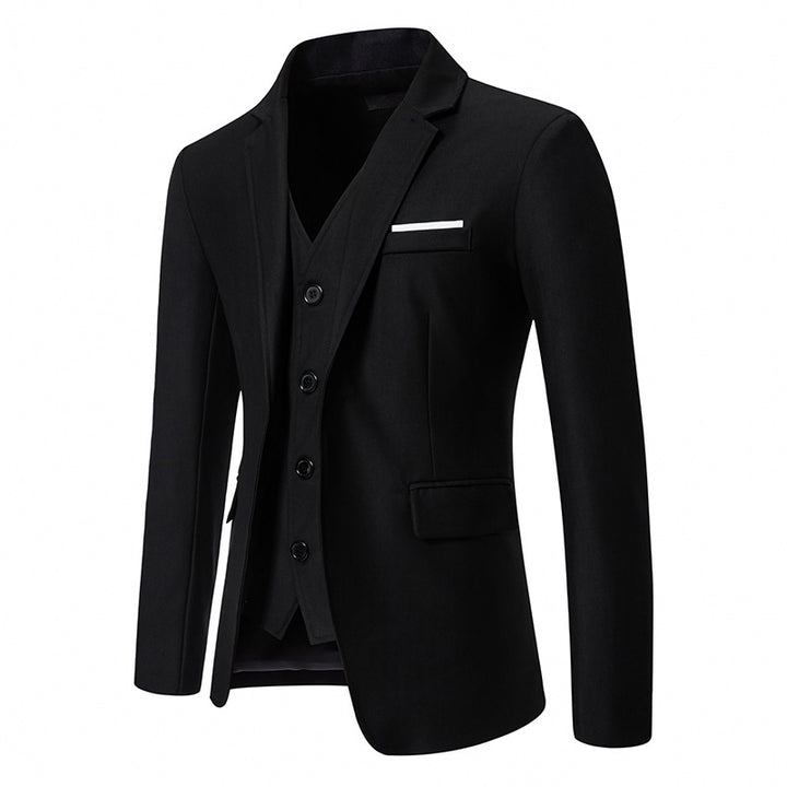 Men's elegant single-breasted blazer with matching vest and slim business cut Mune Fashion
