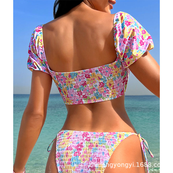 Women's bikini costume with ruffled sleeves and stylish cut-out Mune Fashion