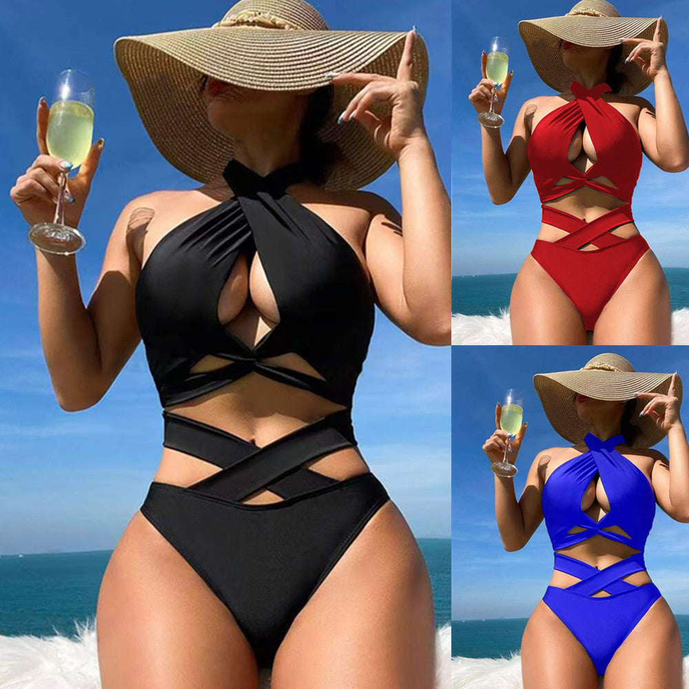 Women's bikini set with adjustable straps and elegant cross design Mune Fashion