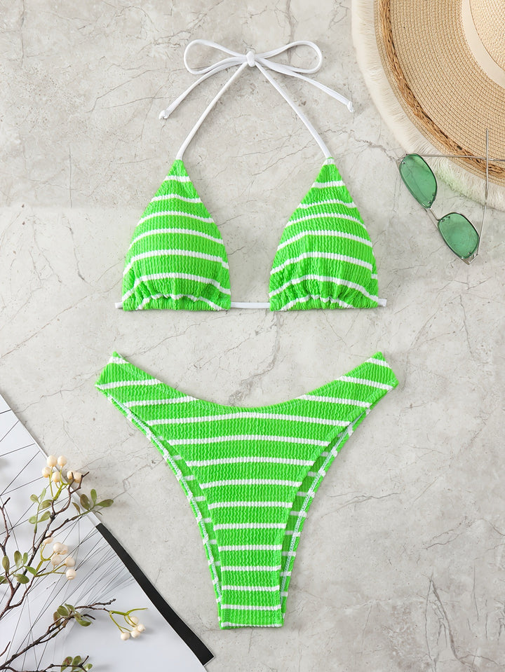 Women's Triangle Bikini with sophisticated stripes Mune Fashion