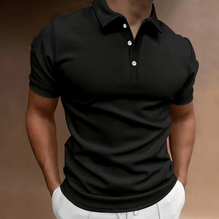 Men's slim fit stretch polo shirt with kent collar and elastic hem Mune Fashion