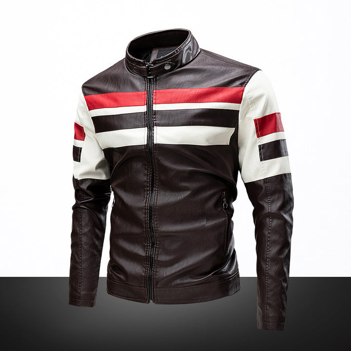 Men's Fashion Faux Leather Jacket in sporty design Mune Fashion