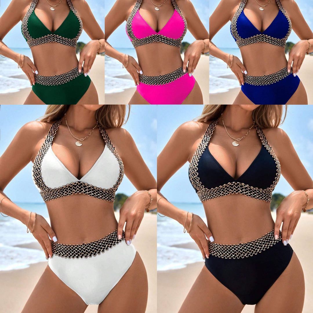 Women High-Cut Bikini with Stylish Webbing Mune Fashion