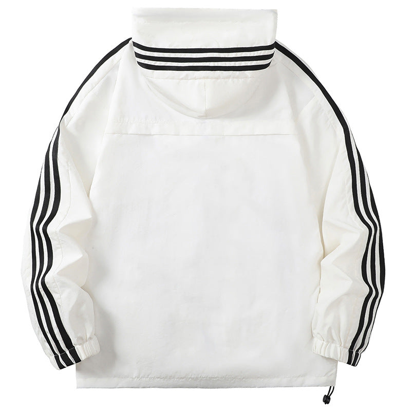 Men's sporty transitional jacket with hood and reflective accents Mune Fashion