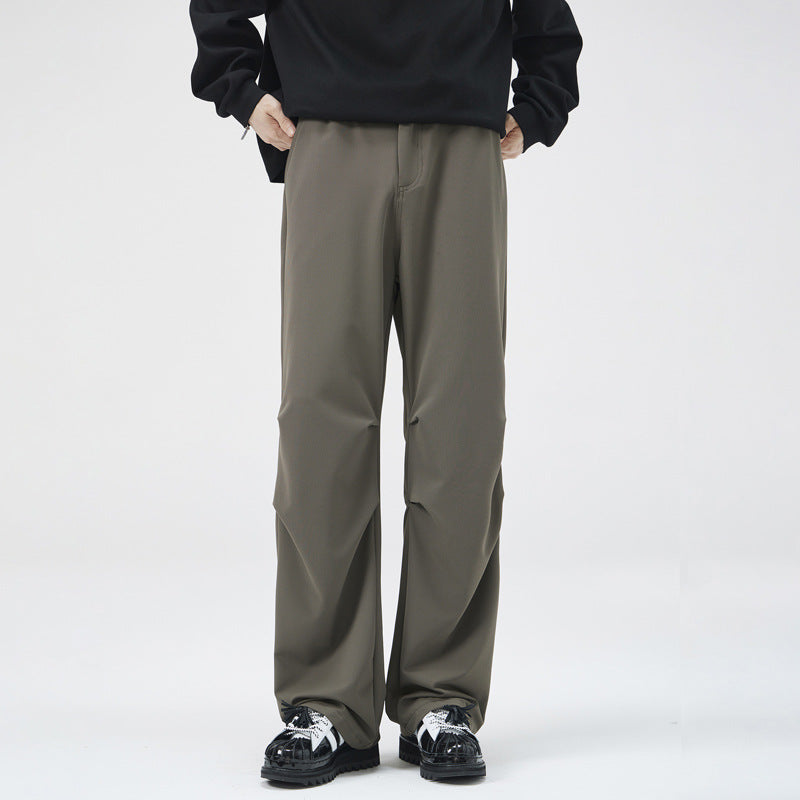Men's Relaxed-Fit Technical Trousers with Straight Leg, Elastic Waistband and Technical Details Mune Fashion