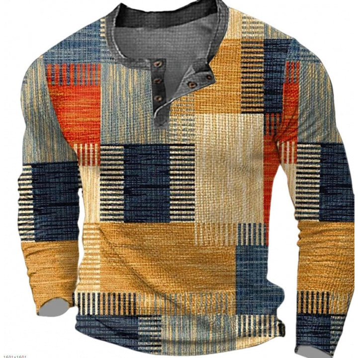 Men's sporty long-sleeve shirt with button placket Mune Fashion