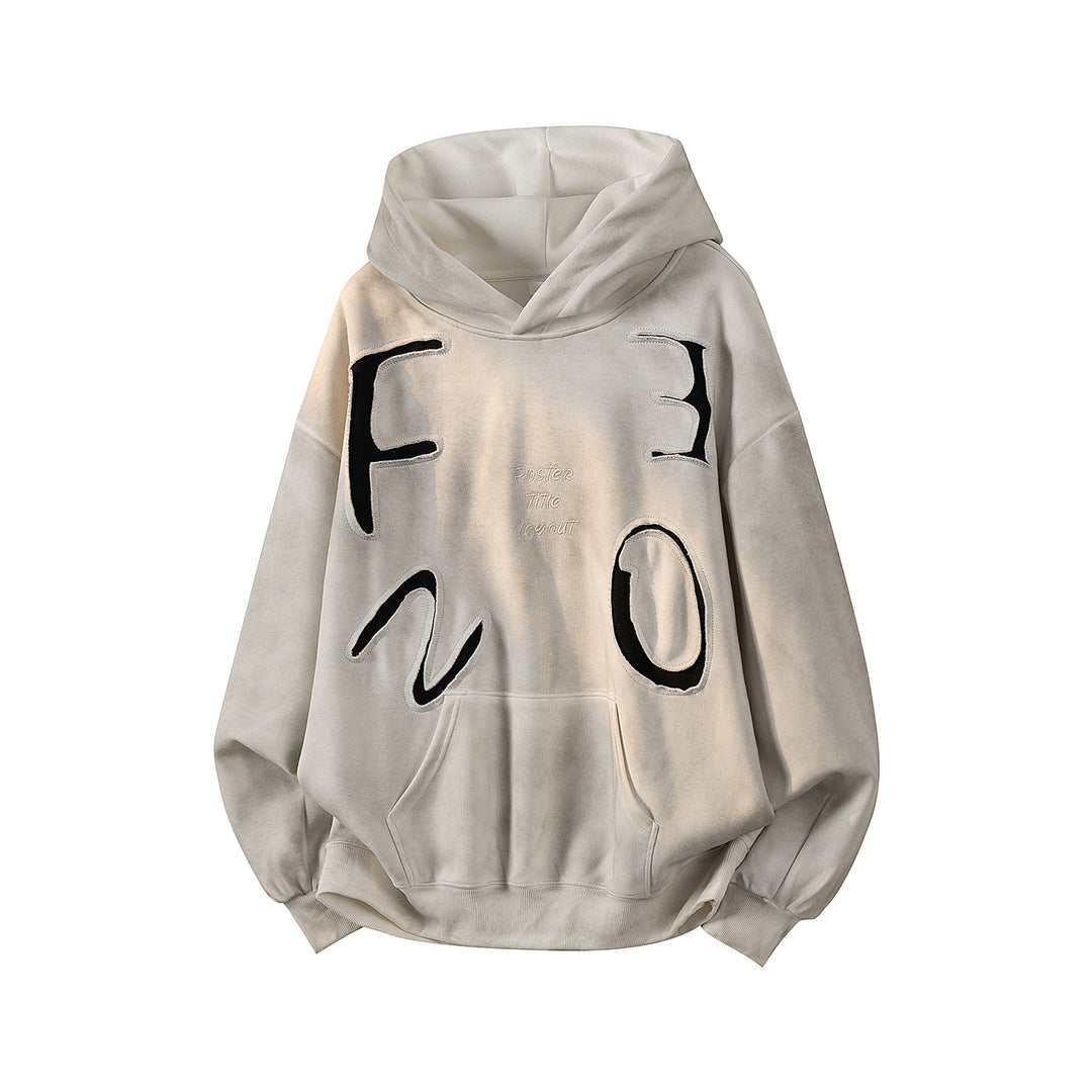 Unisex Oversize Hoodie with handwritten graphic print, kangaroo pocket & ribbed hem Mune Fashion
