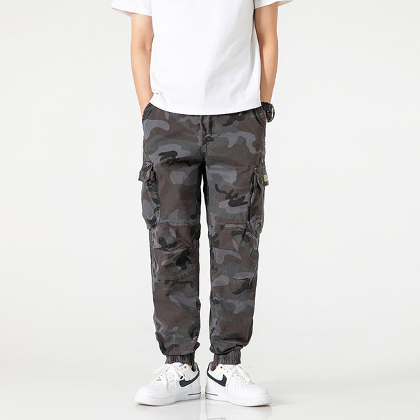 Herren Cargohose im Joggerstil mit Elastikbund, multifunktionalen Klappentaschen und Gummibündchen Mune Fashion