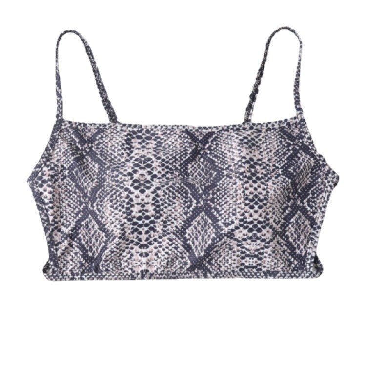 Women's Cropped Bikini Top with Snake Skin Design Mune Fashion