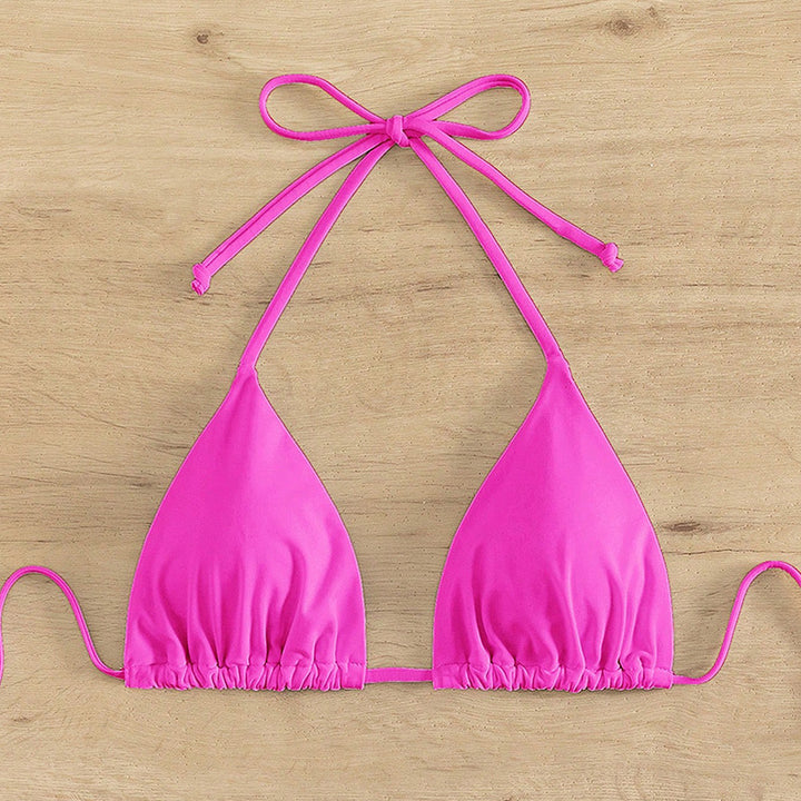 Women's Triangle Bikini with Adjustable Straps and Tying Details Mune Fashion