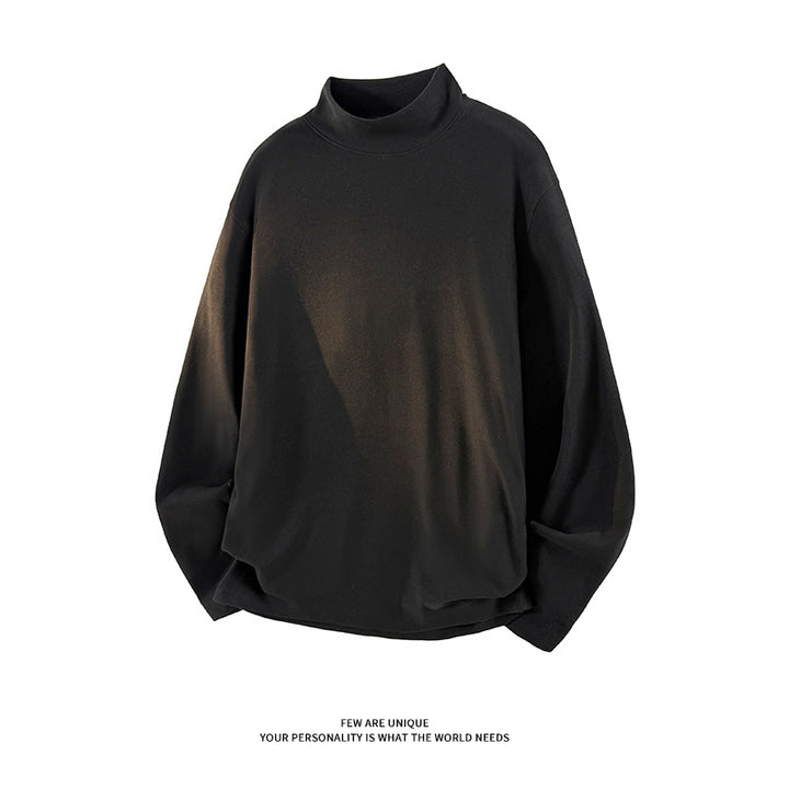 Unisex Oversize-Stand-up Collar Sweatshirt with Raglan Sleeves and Soft Cotton Fleece Mune Fashion