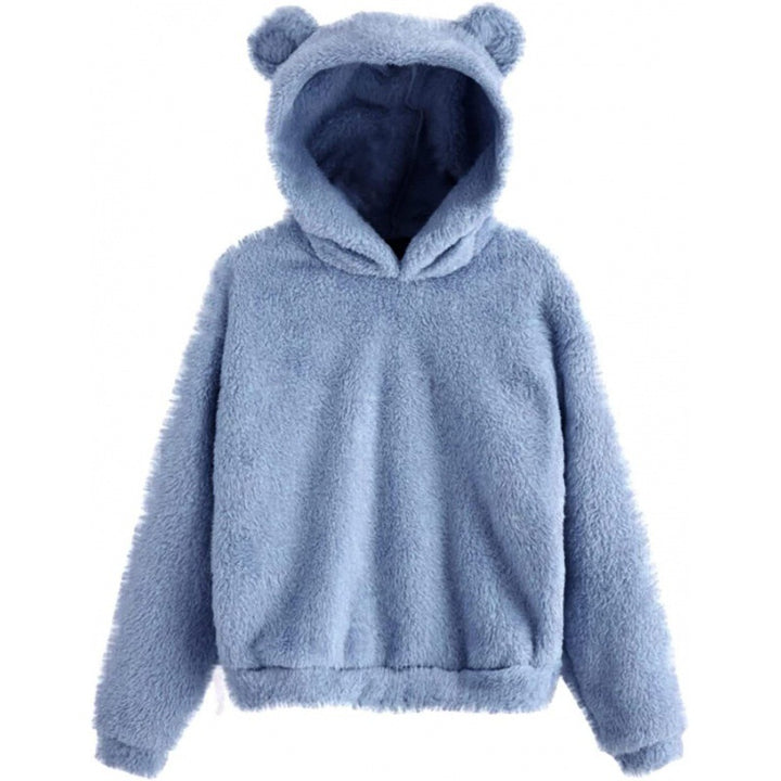 Women's Cozy Teddy Fleece Hoodie with Bear Ears and Oversized Fit Mune Fashion