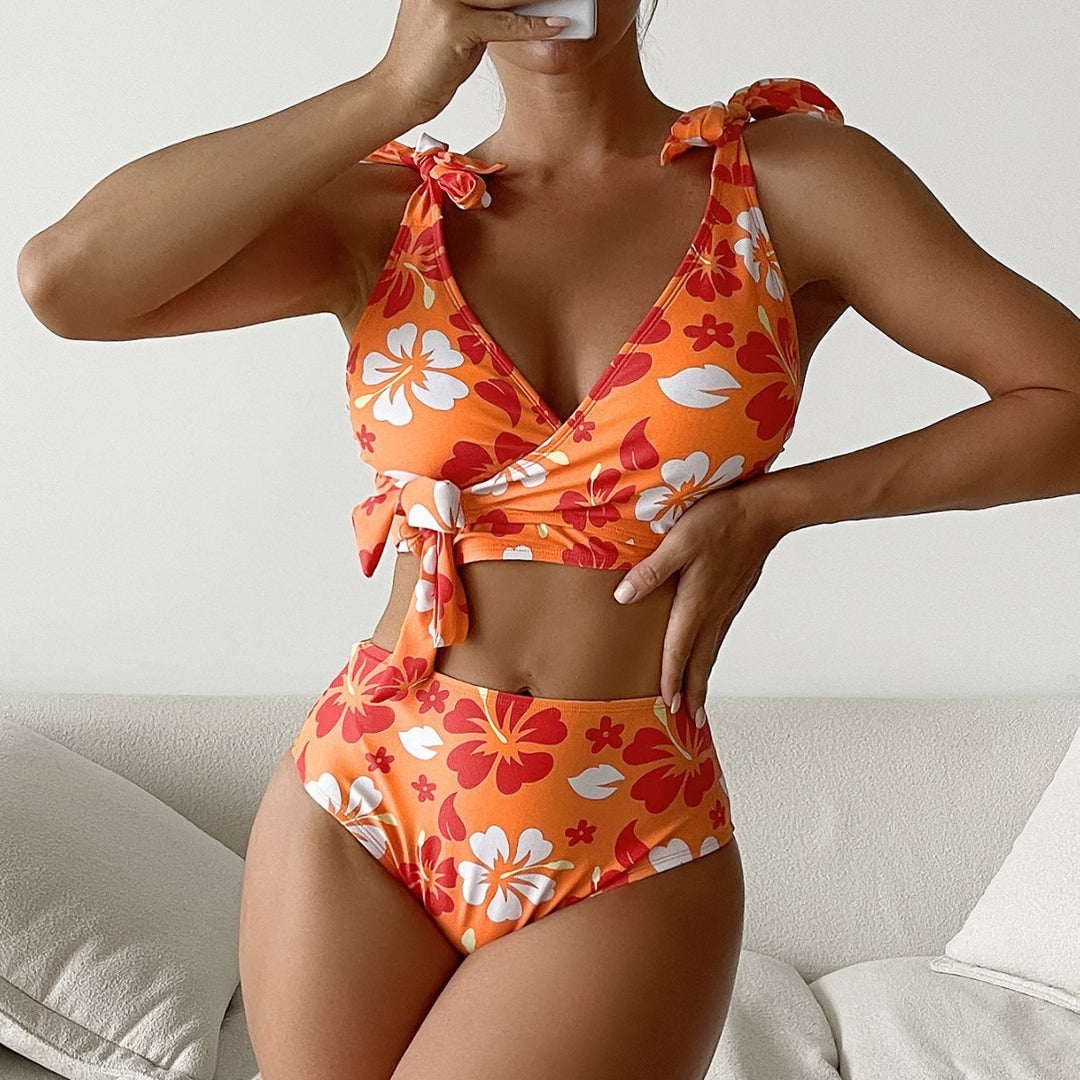 Women's High-Waisted Floral Bikini Set Mune Fashion