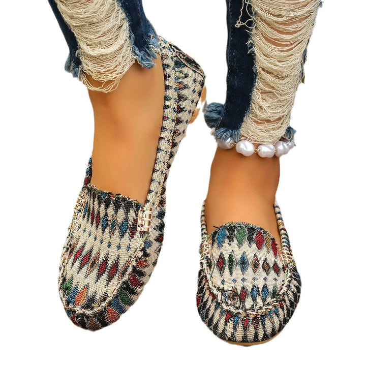 Women's nan light moccasins with textured imitation leather look, padded comfort insole and slip-resistant rubber sole Mune Fashion