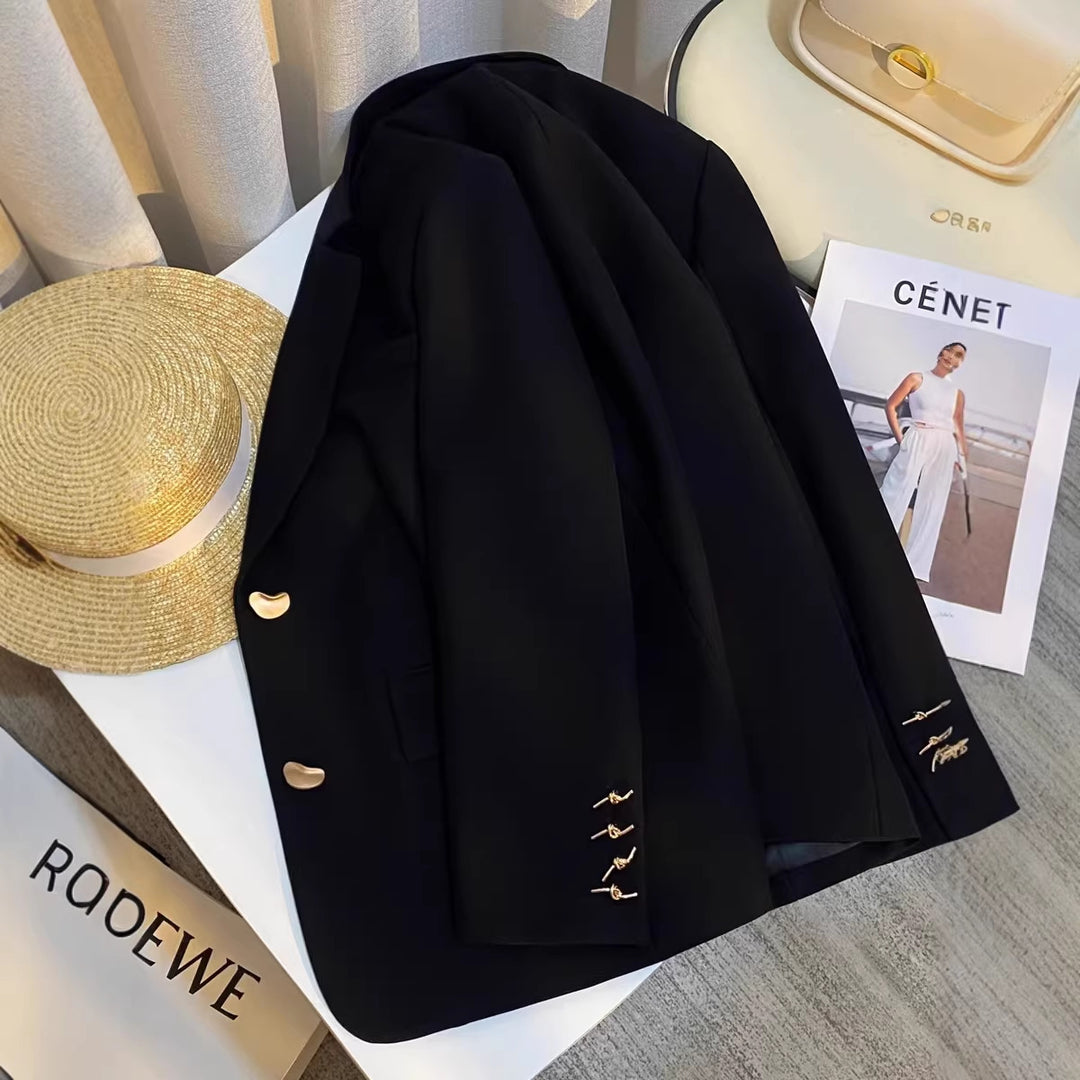 Women's Elegant Blazer with Golden Details Mune Fashion