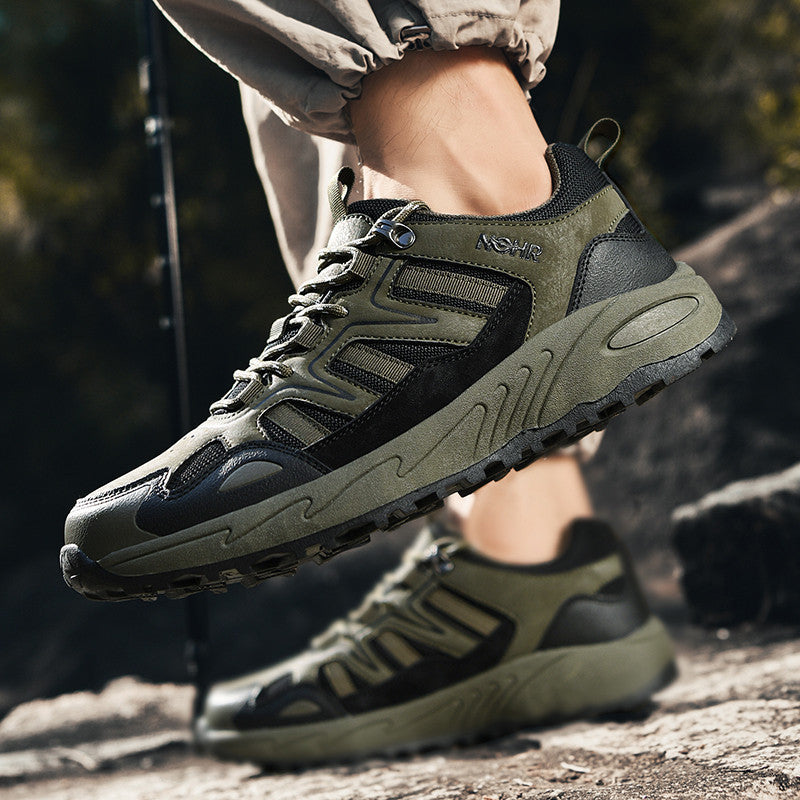 Men's outdoor expedition sneakers with reinforced toe cap, shock-absorbing hollow chamber sole, and profiled trail profile Mune Fashion