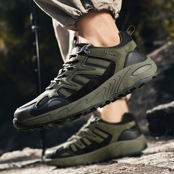 Men's outdoor expedition sneakers with reinforced toe cap, shock-absorbing hollow chamber sole, and profiled trail profile Mune Fashion