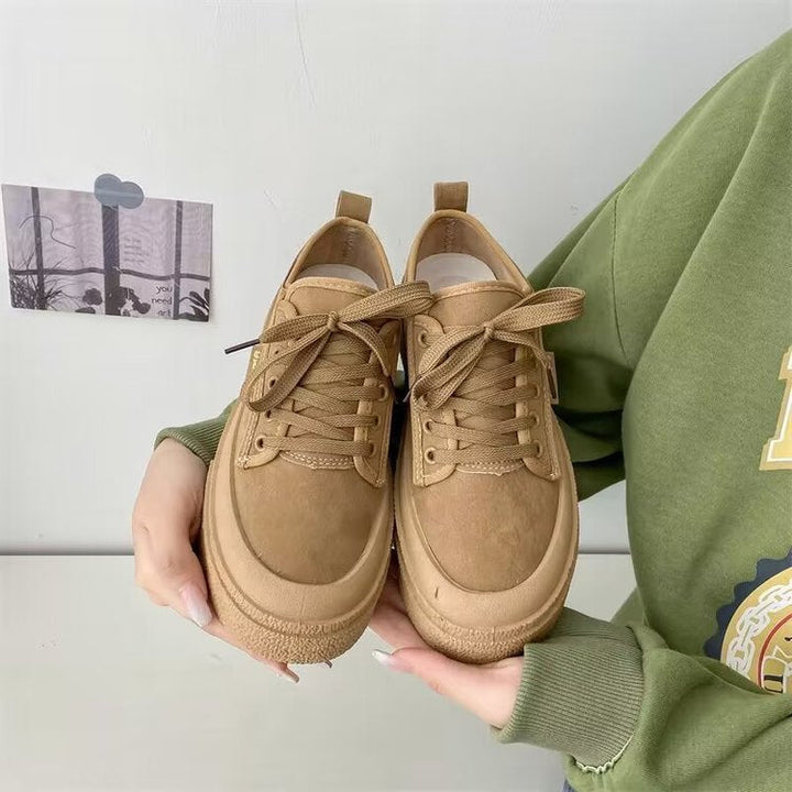 Women's Platform Sneakers with luxurious suede upper material and trendy lace-up design Mune Fashion