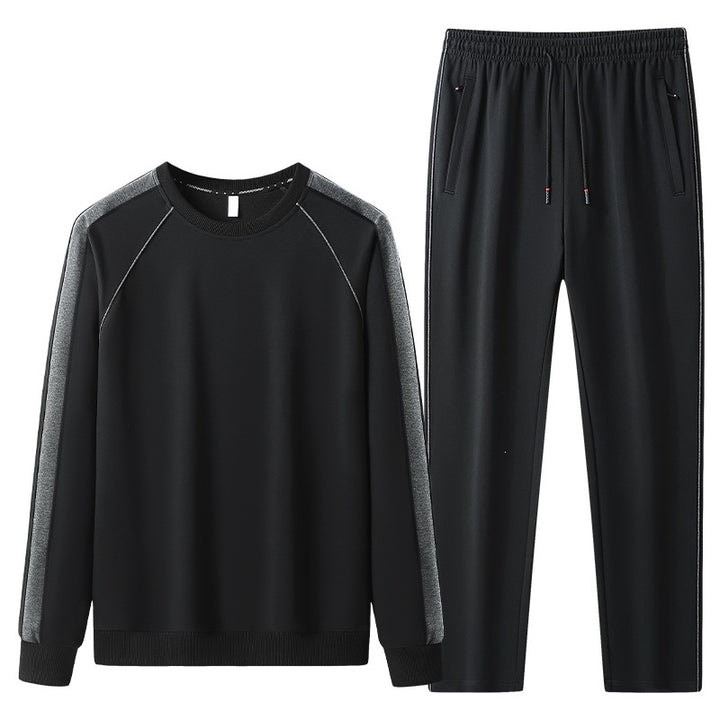 Men's leisure training suit set made of soft jersey with raglan sleeves & elastic drawstring Mune Fashion