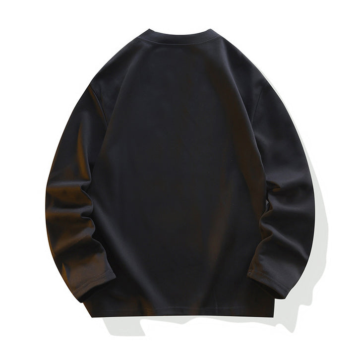 Men's Loose-Fit Long Sleeve Sweatshirt with V-Inset and Raglan Sleeves Mune Fashion