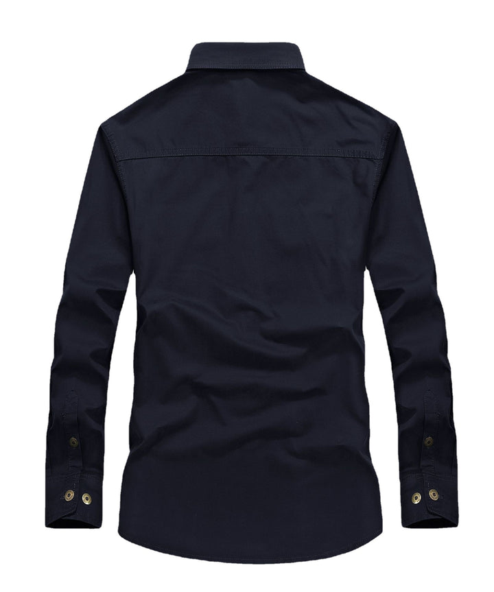 Men's lightweight canvas field shirt jacket with chest flap pockets and reinforced seams Mune Fashion