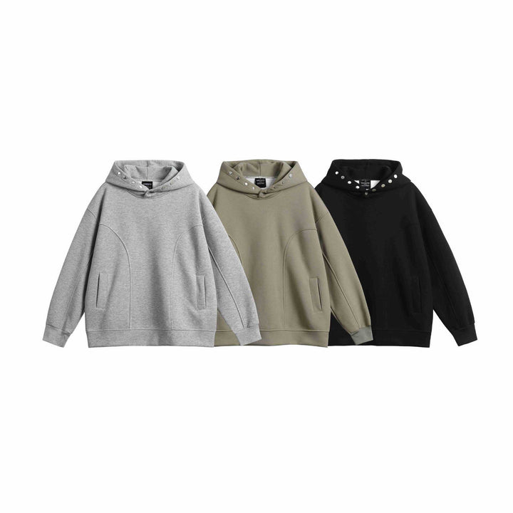 Unisex Oversize Hoodie with Snap Funnel and Seams Mune Fashion