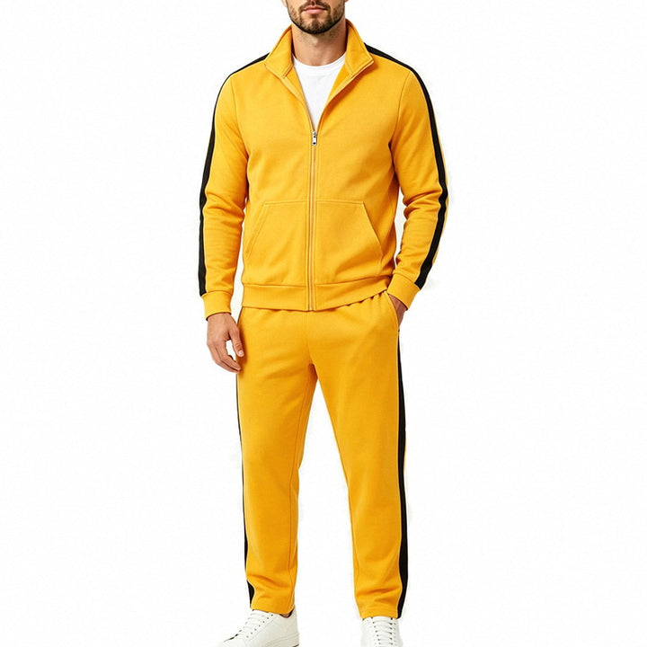 Men's Sport Tracksuit Set with Contrast Stripes, Zip Jacket and Jogging Pants Mune Fashion