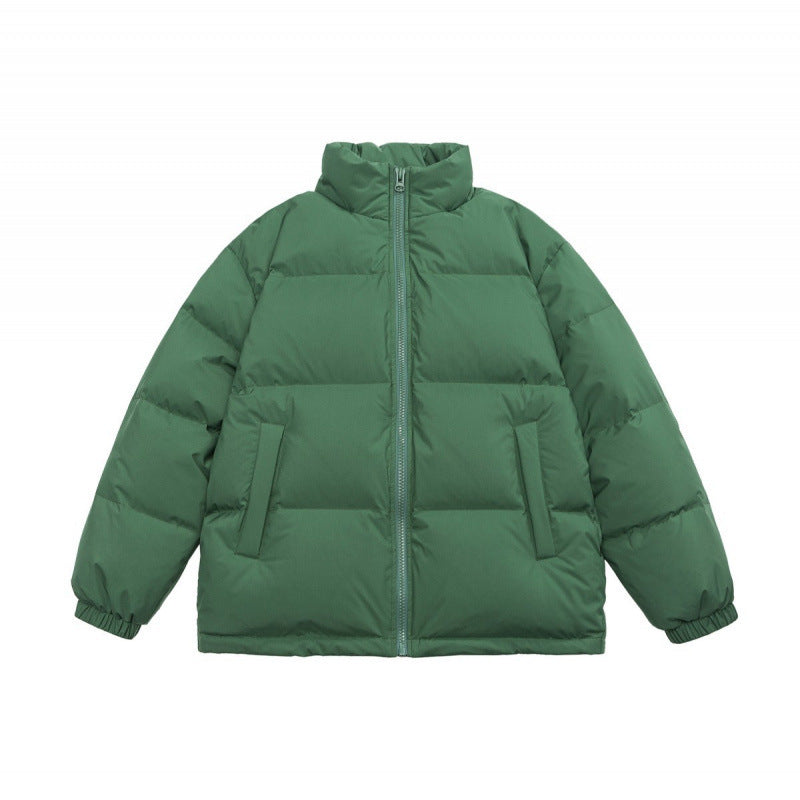 Unisex Oversize Quilted Winter Jacket with Stand Collar, Full Zip and Elastic Cuffs Mune Fashion