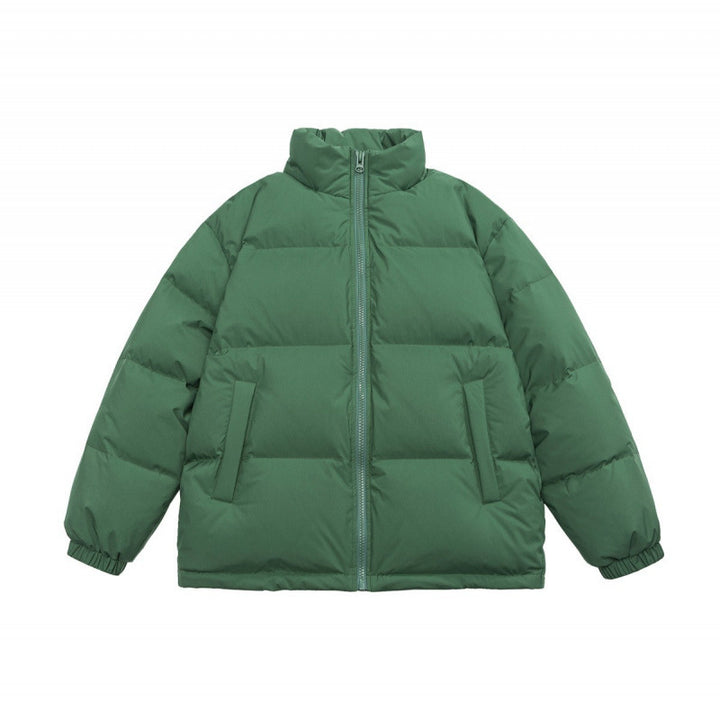 Unisex Oversize Quilted Winter Jacket with Stand Collar, Full Zip and Elastic Cuffs Mune Fashion