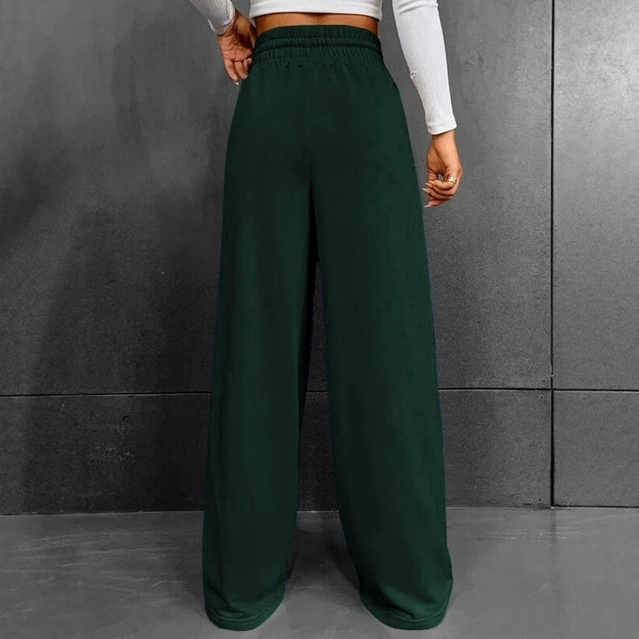 Women's wide High-Waist Palazzo jogging pants with drawstring and crease Mune Fashion