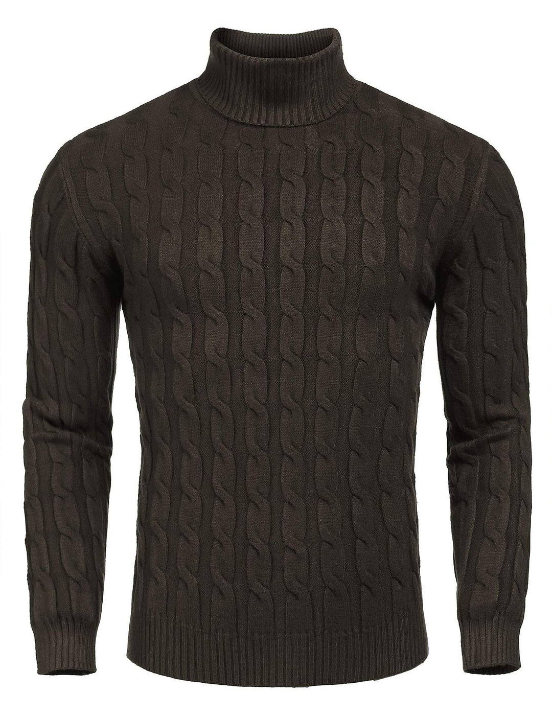 Men's fine knit sweater with high collar