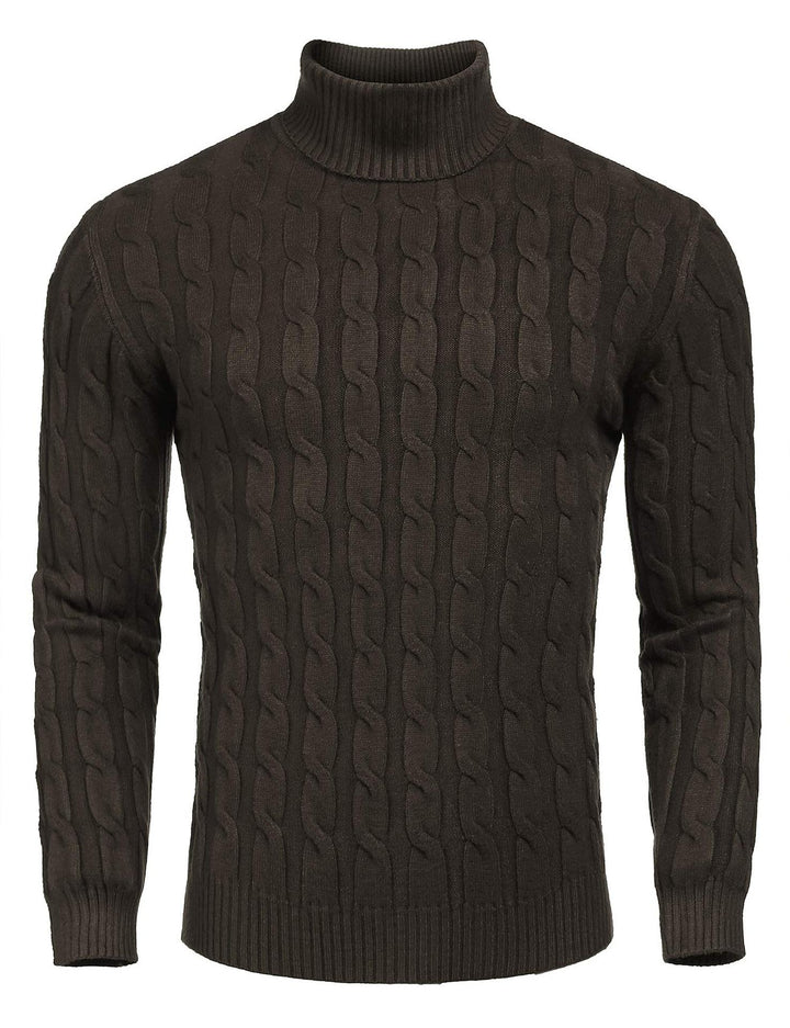 Men's fine knit sweater with high collar