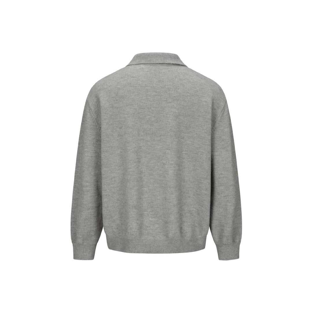 Men's knit cardigan with shirt collar, full button placket and ribbed hem Mune Fashion