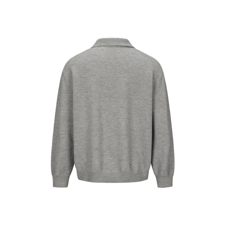 Men's knit cardigan with shirt collar, full button placket and ribbed hem Mune Fashion