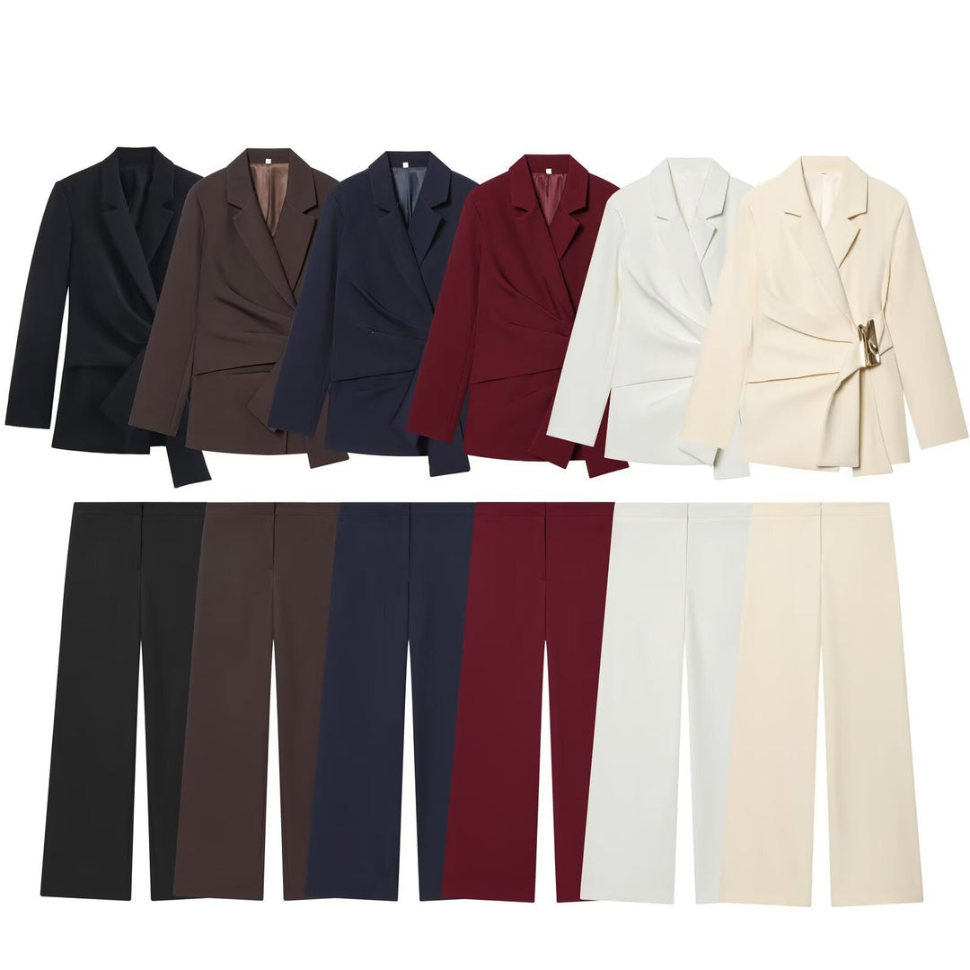Women High-Waisted Palazzo Pants with Wide Leg and Smooth Waistband Mune Fashion