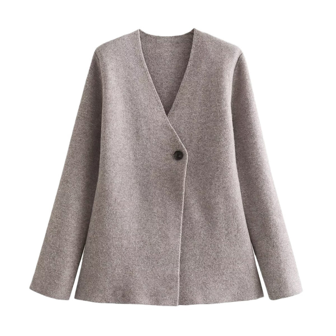 Women's Tailored Peplum Blazer Coat with Figure-Flattering Silhouette and One-Button Closure Mune Fashion