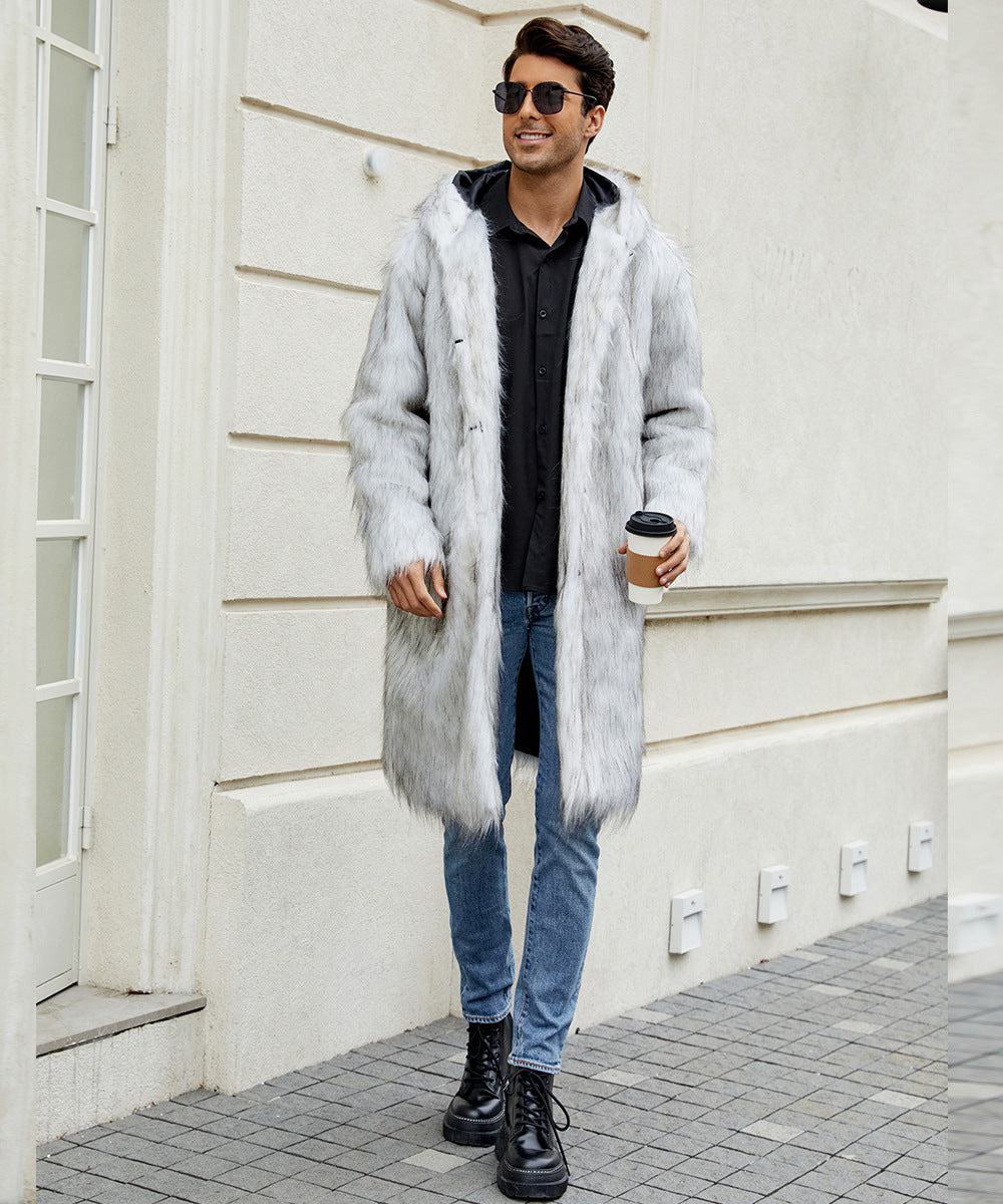 Men's Elegant Lined Coat with Hood Mune