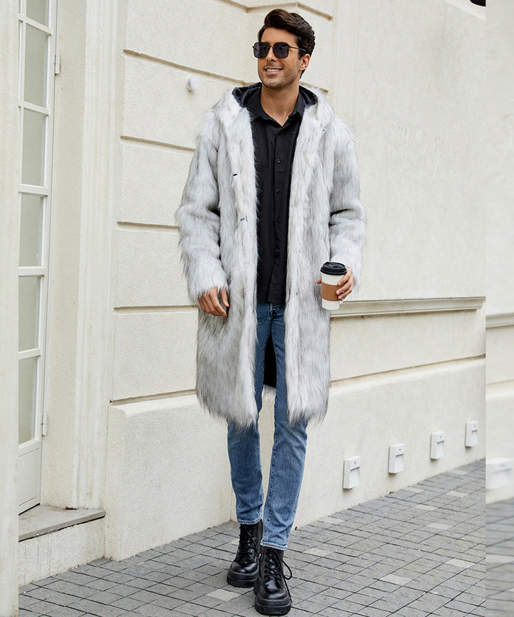 Men's Elegant Lined Coat with Hood Mune