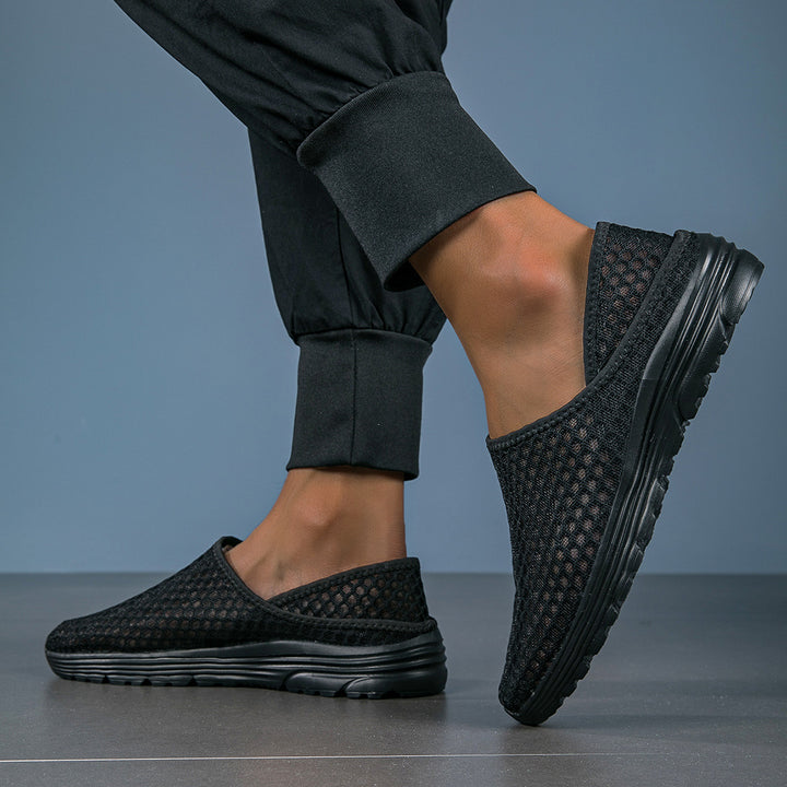 Women's airy slip-on sneakers with honeycomb knit upper and cushioned comfort sole Mune Fashion