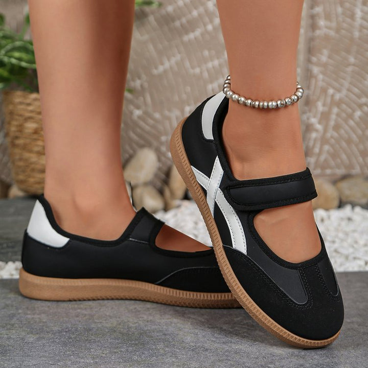 Damen Mary-Jane-Sneaker mit Klettverschluss und gepolstertem Komfortfußbett Mune Fashion