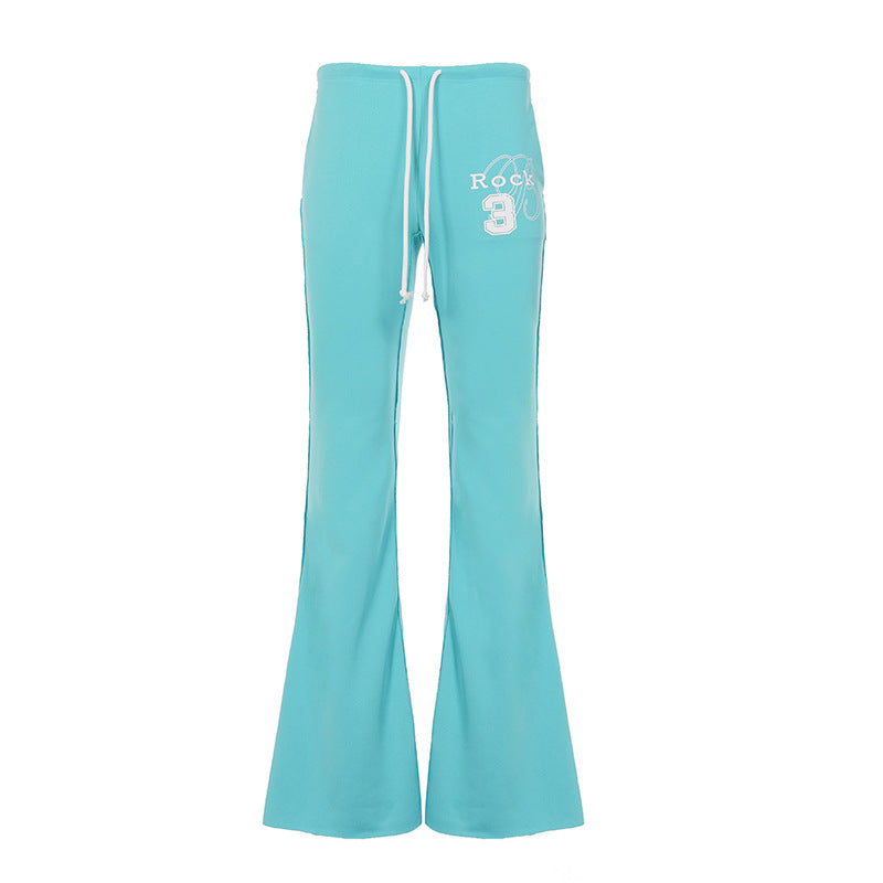 Ladies nan flared sweatpants with extra wide flare, elastic waistband and drawstring Mune Fashion