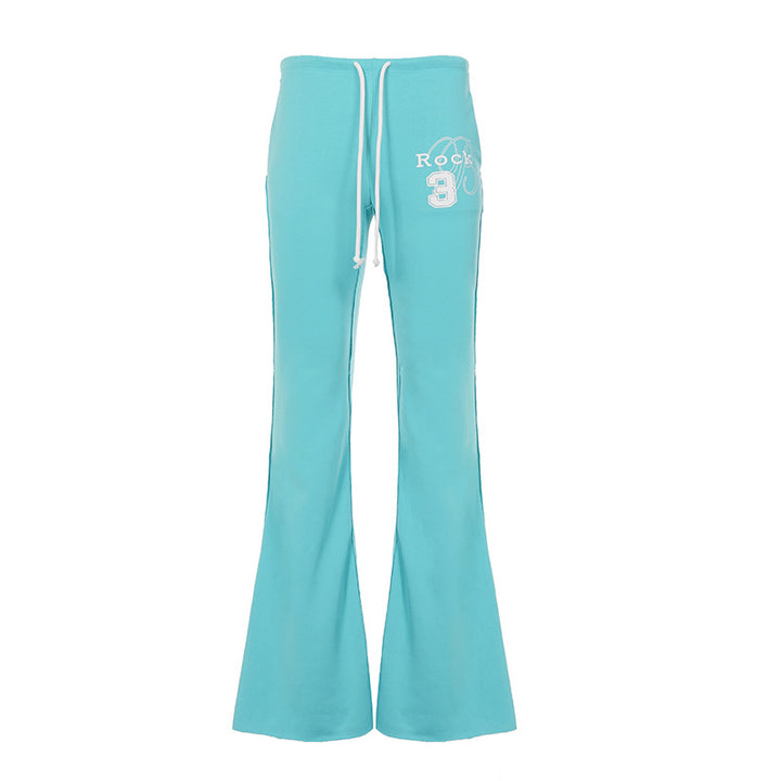 Ladies nan flared sweatpants with extra wide flare, elastic waistband and drawstring Mune Fashion