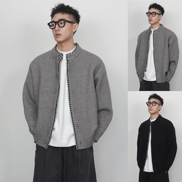 Men's Fashionable Cardigan with Button Closure Mune Fashion
