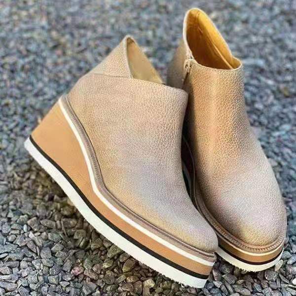 Women's ankle boots with hidden platform and elastic entrance strips Mune Fashion