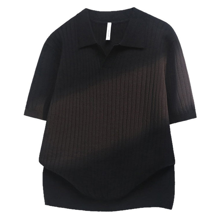 Women's Elegant Short Sleeve Knit Polo Shirt Mune Fashion