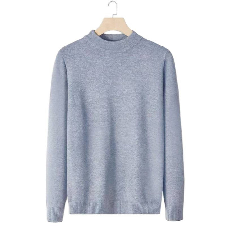 Women's fine knit stand collar pullover made of cotton blend with ribbed cuffs Mune Fashion