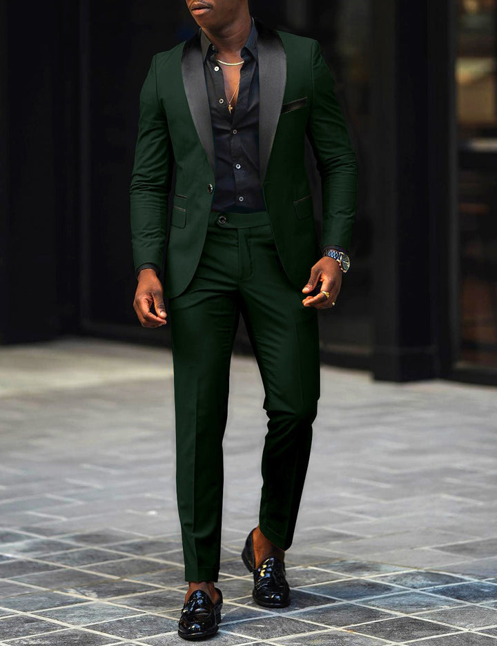 Men's narrow cut tuxedo with satin lapels and slim-fit trousers Mune Fashion