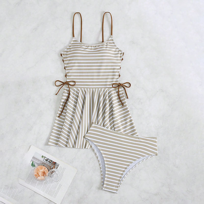 Women's swimsuit with casual cut and tie details Mune Fashion